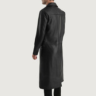 Delmar Black Leather Double Breasted Coat by Dash Racegear - men Jacket view 5