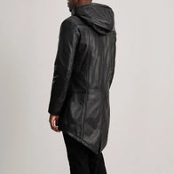 Delvin Black Leather Parka by Dash Racegear - men Jacket view 5