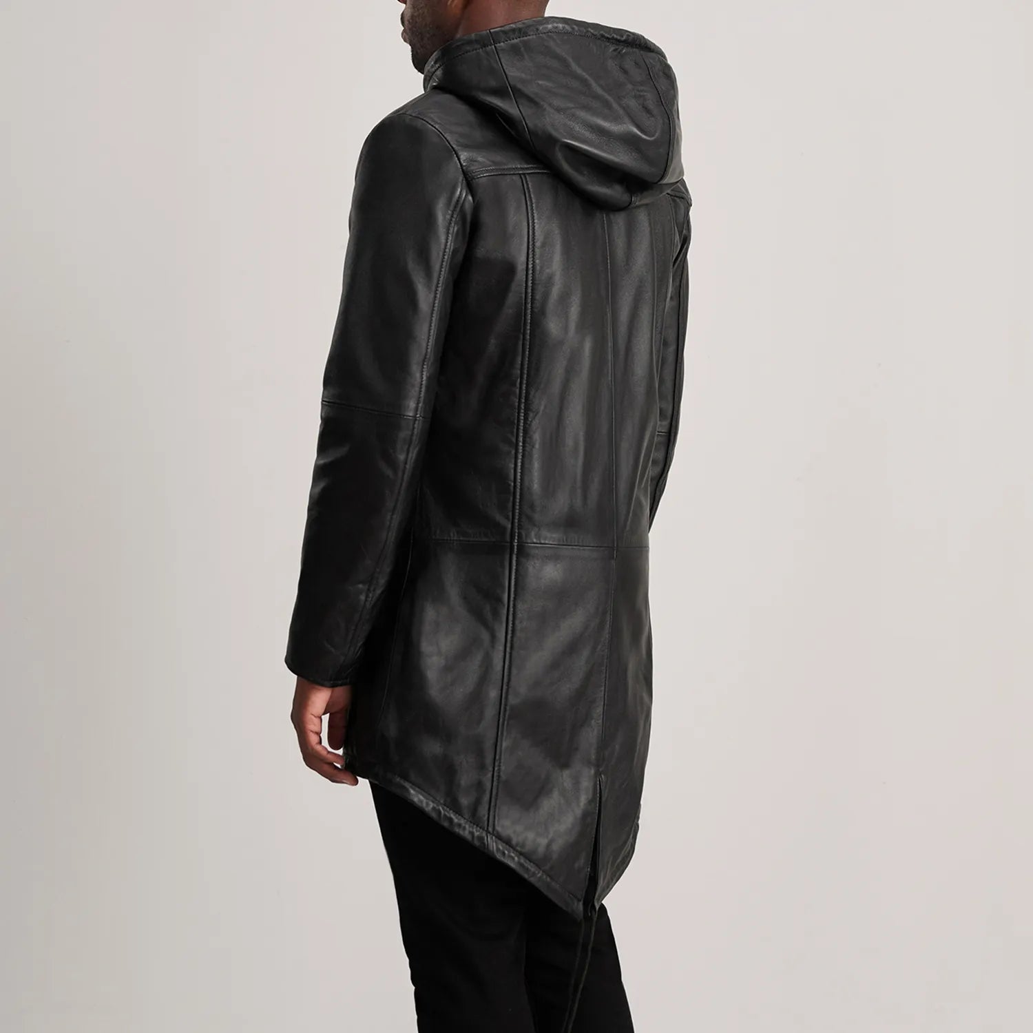 Delvin Black Leather Parka by Dash Racegear - men Jacket view 5
