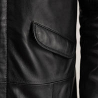 Delvin Black Leather Parka by Dash Racegear - men Jacket view 6