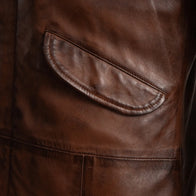 Delvin Distressed Brown Leather Parka by Dash Racegear - men Jacket view 6