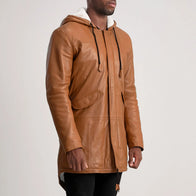 Delvin Tan Leather Parka by Dash Racegear - men Jacket view 2