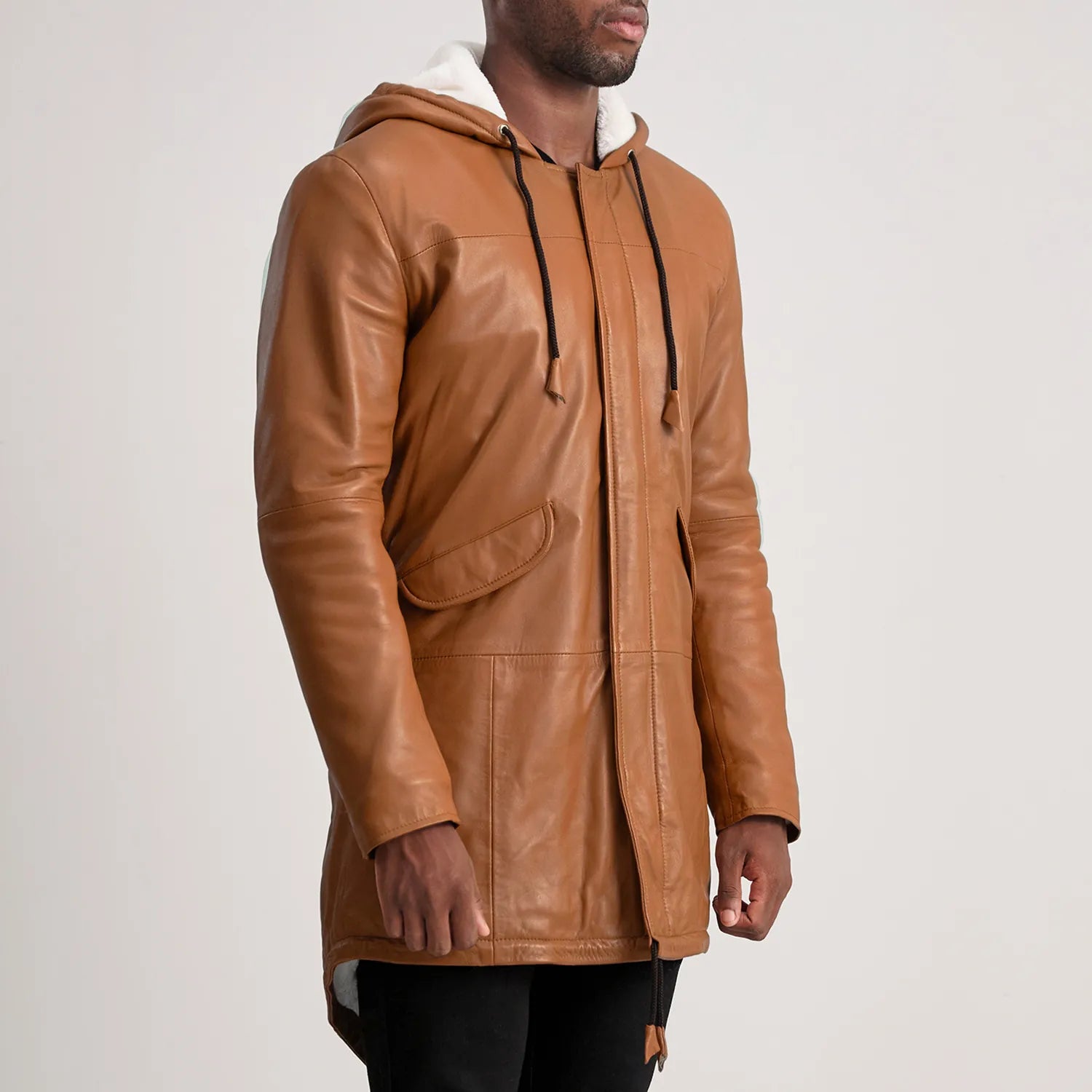 Delvin Tan Leather Parka by Dash Racegear - men Jacket view 2