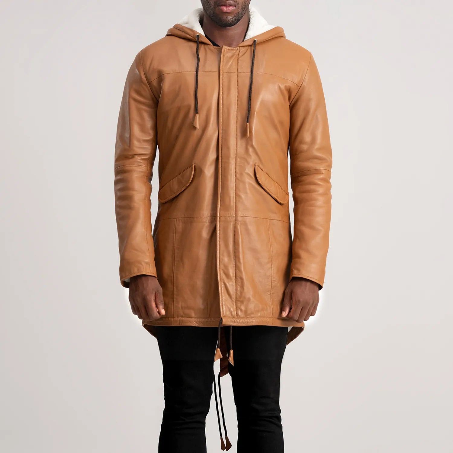 Delvin Tan Leather Parka by Dash Racegear - men Jacket view 4