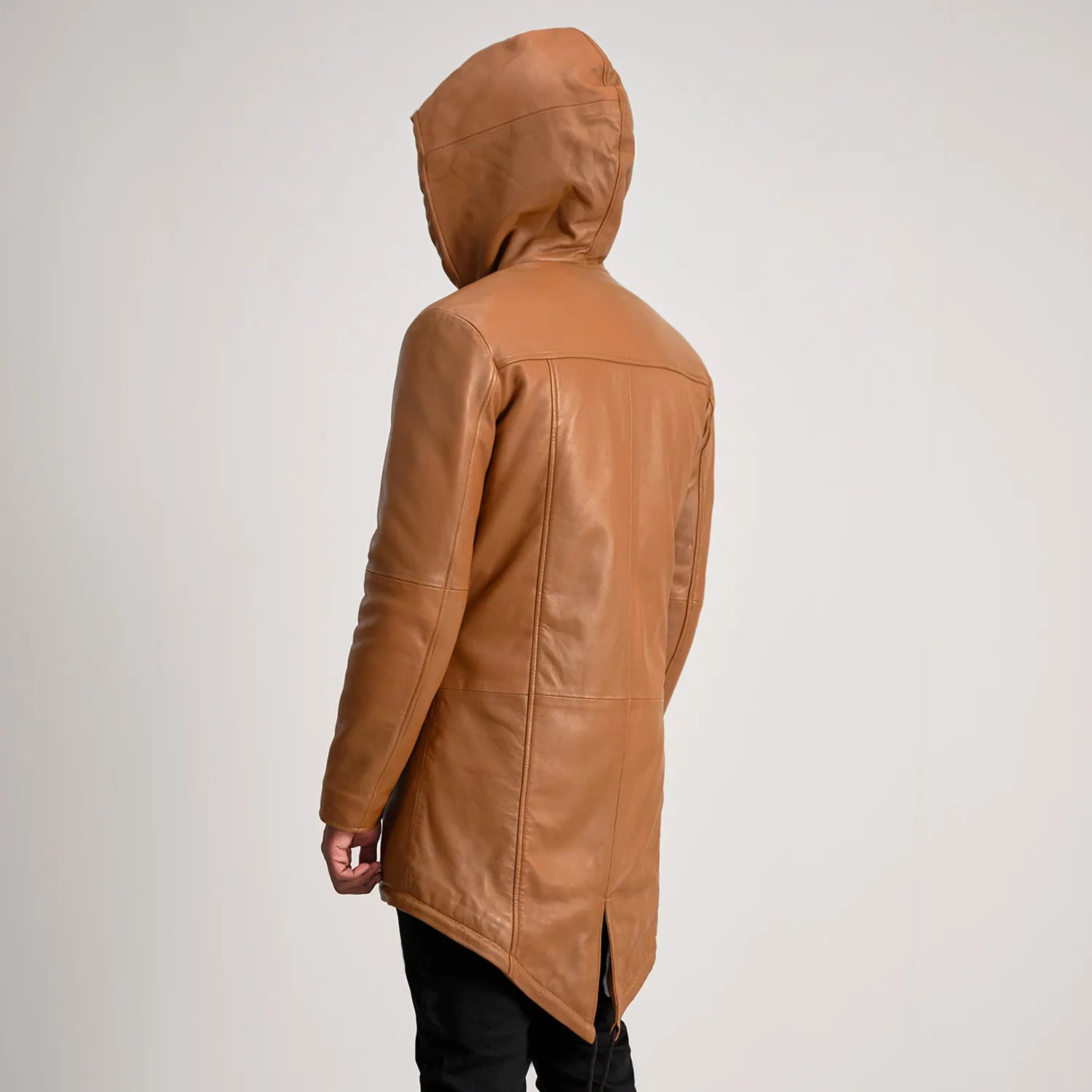 Delvin Tan Leather Parka by Dash Racegear - men Jacket view 5