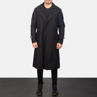 Detective Black Wool Coat by Dash Racegear - men Jacket view 1