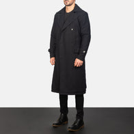 Detective Black Wool Coat by Dash Racegear - men Jacket view 2