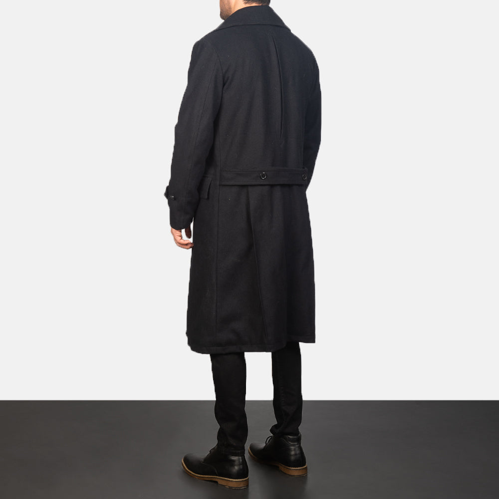 Detective Black Wool Coat by Dash Racegear - men Jacket view 5