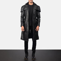 Deux Black Leather Duster by Dash Racegear - men Jacket view 1
