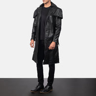Deux Black Leather Duster by Dash Racegear - men Jacket view 3