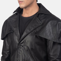Deux Black Leather Duster by Dash Racegear - men Jacket view 4