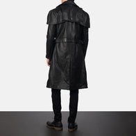 Deux Black Leather Duster by Dash Racegear - men Jacket view 5