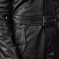 Deux Black Leather Duster by Dash Racegear - men Jacket view 6