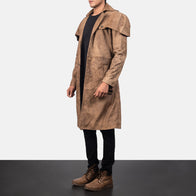 Deux Brown Leather Duster by Dash Racegear - men Jacket view 2