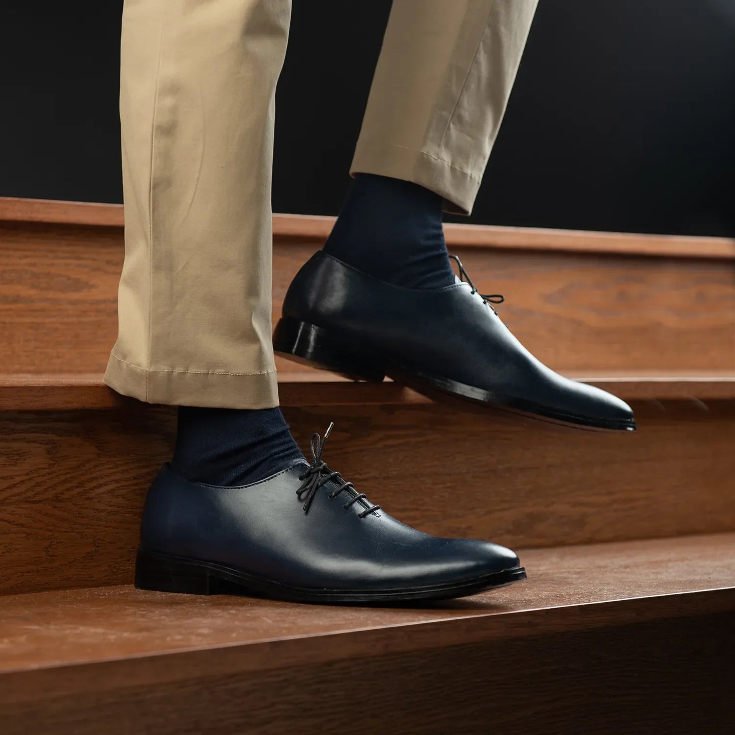 Director Wholecut Midnight Blue Leather Shoes by Dash Racegear - men Leather Shoes view 10