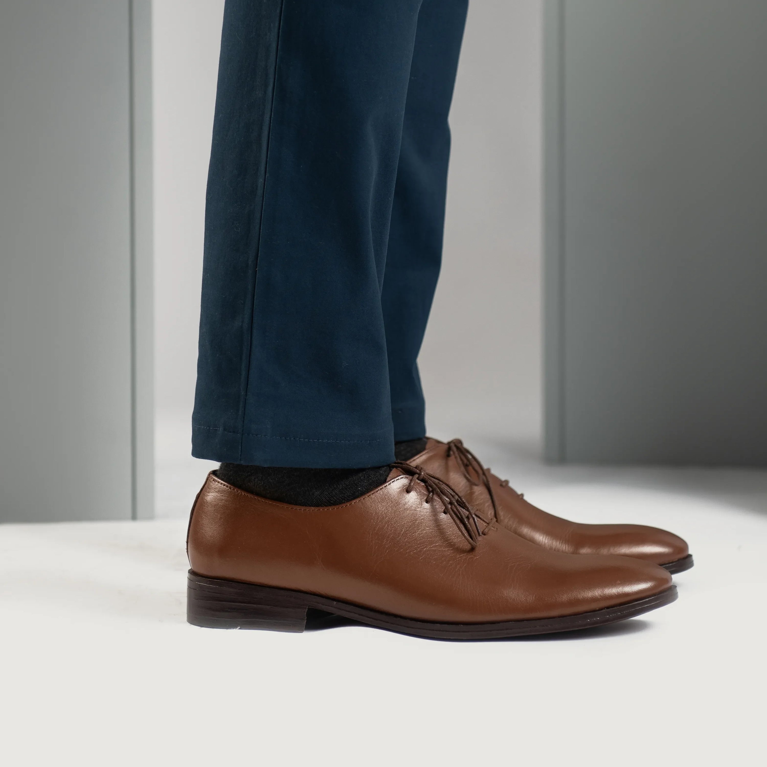 Director Wholecut Tan Leather Shoes by Dash Racegear - men Leather Shoes view 7