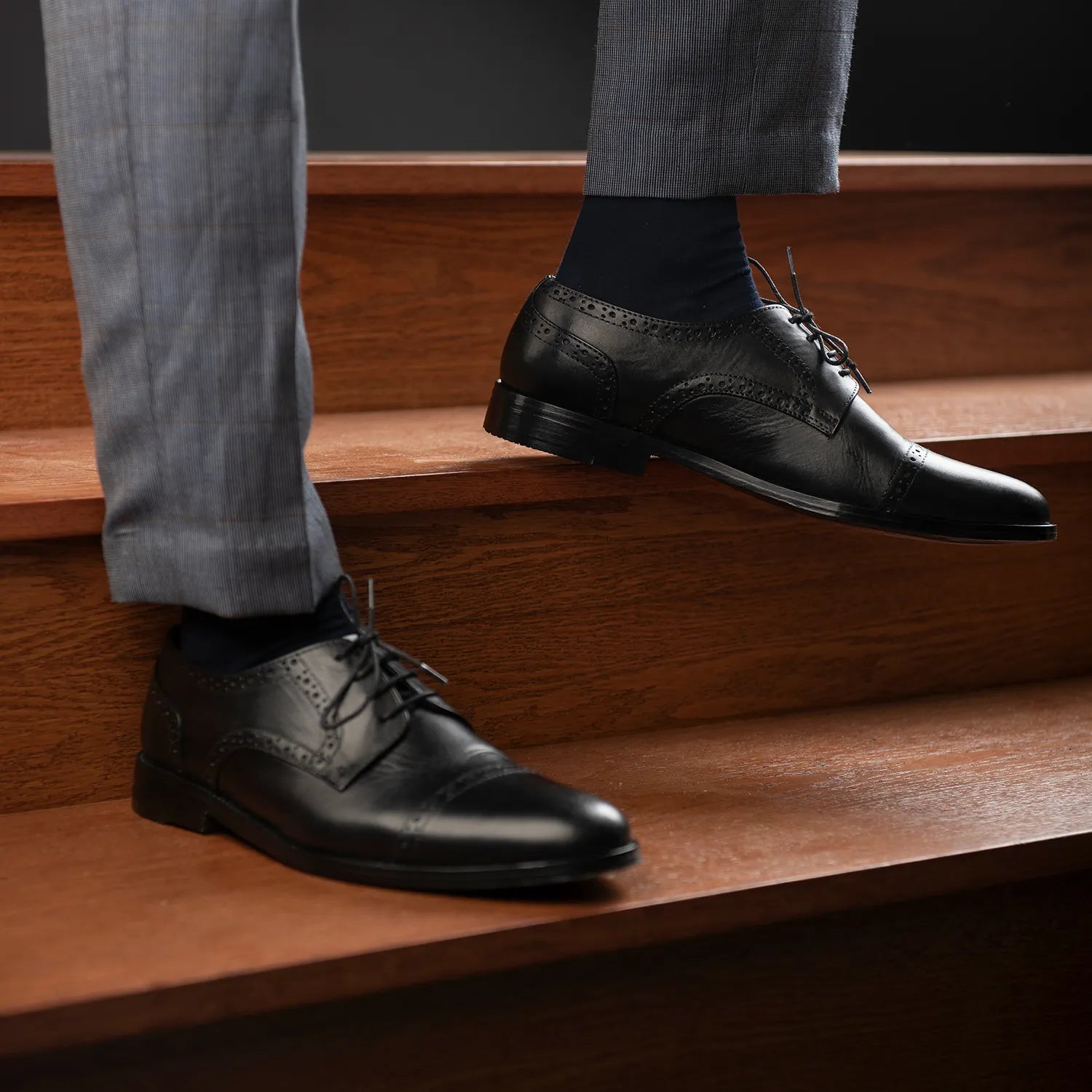 Dirk Brogues Derby Black Leather Shoes by Dash Racegear - men Leather Shoes view 9