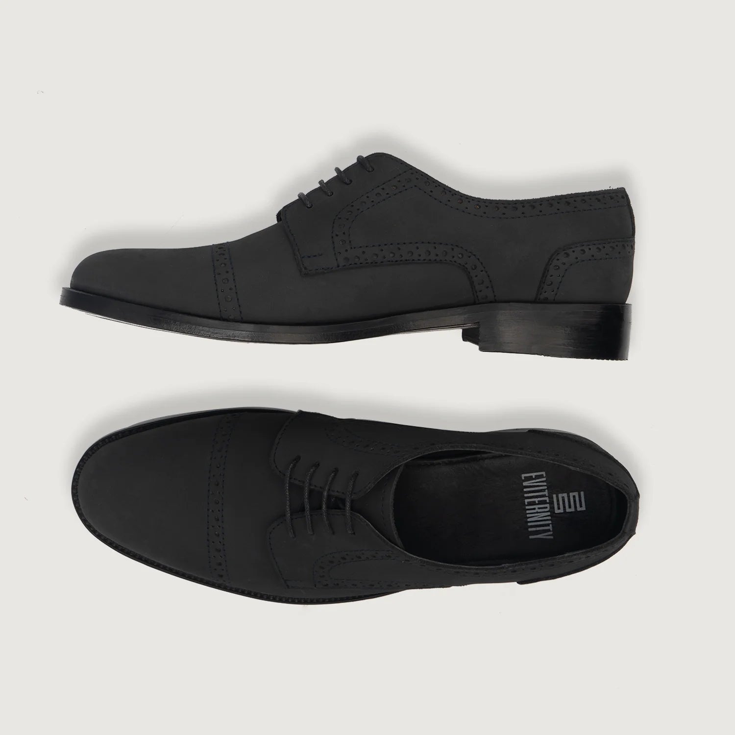 Dirk Brogues Derby Black Nubuck Leather Shoes by Dash Racegear - men Leather Shoes view 3