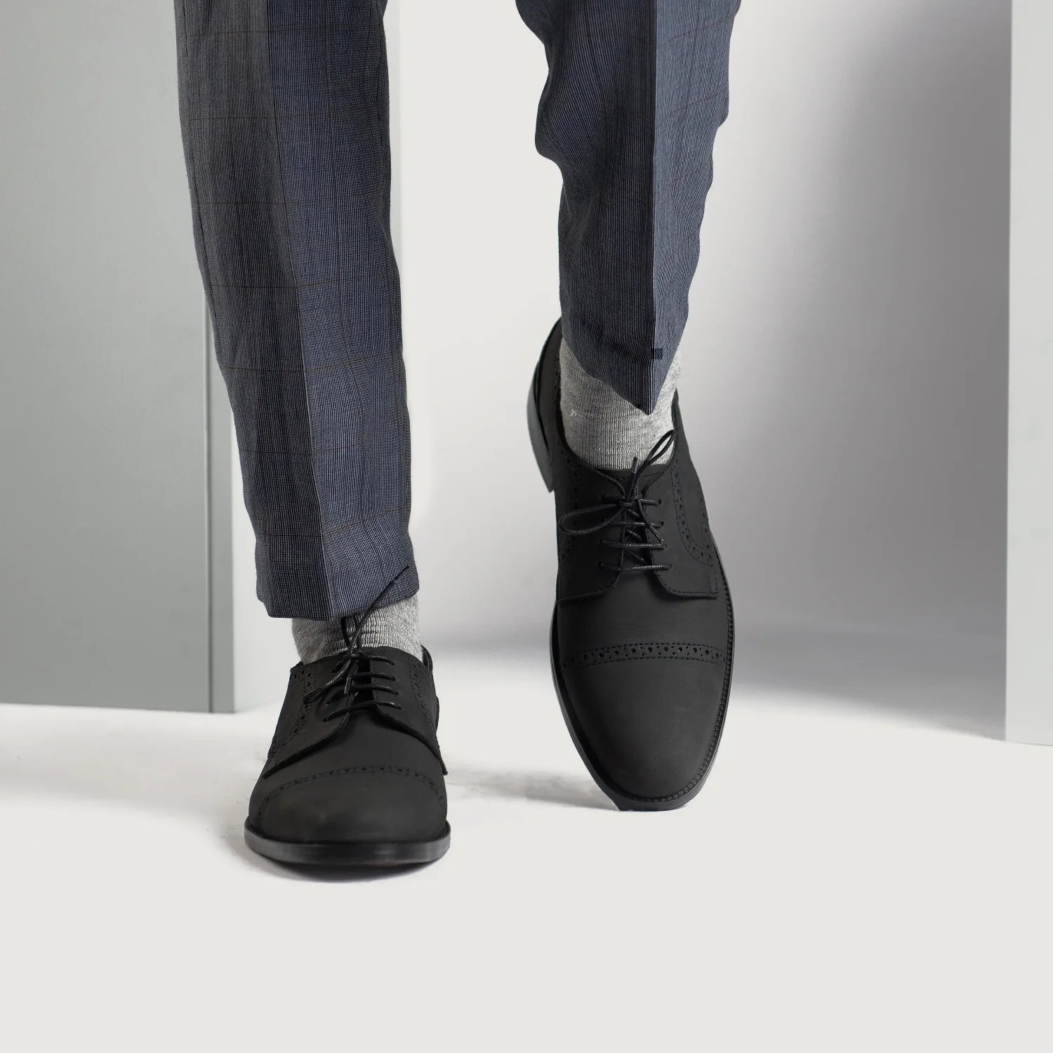 Dirk Brogues Derby Black Nubuck Leather Shoes by Dash Racegear - men Leather Shoes view 7