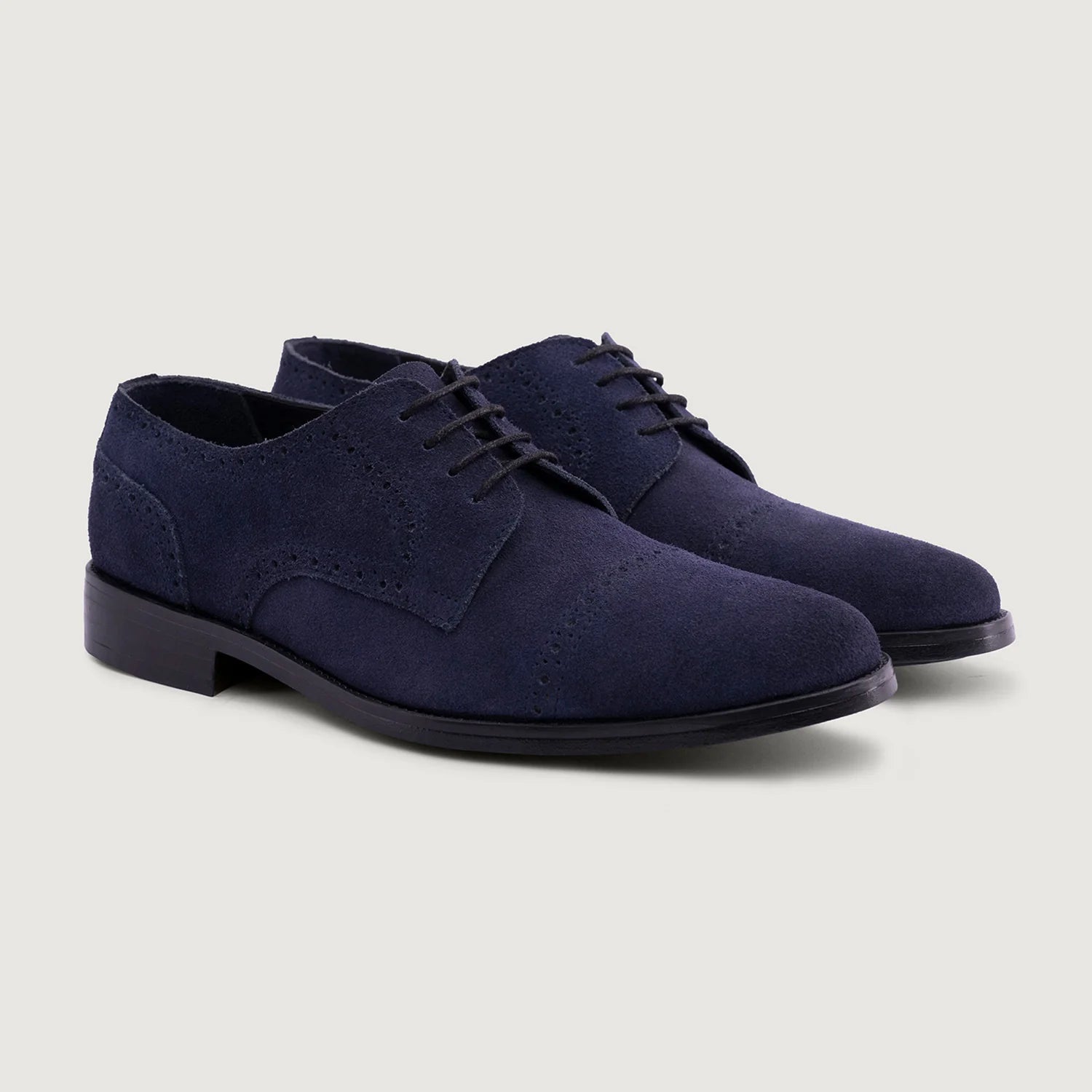 Dirk Brogues Derby Blue Suede Leather Shoes - StudGuard by Dash Racegear - men Leather Shoes view 1