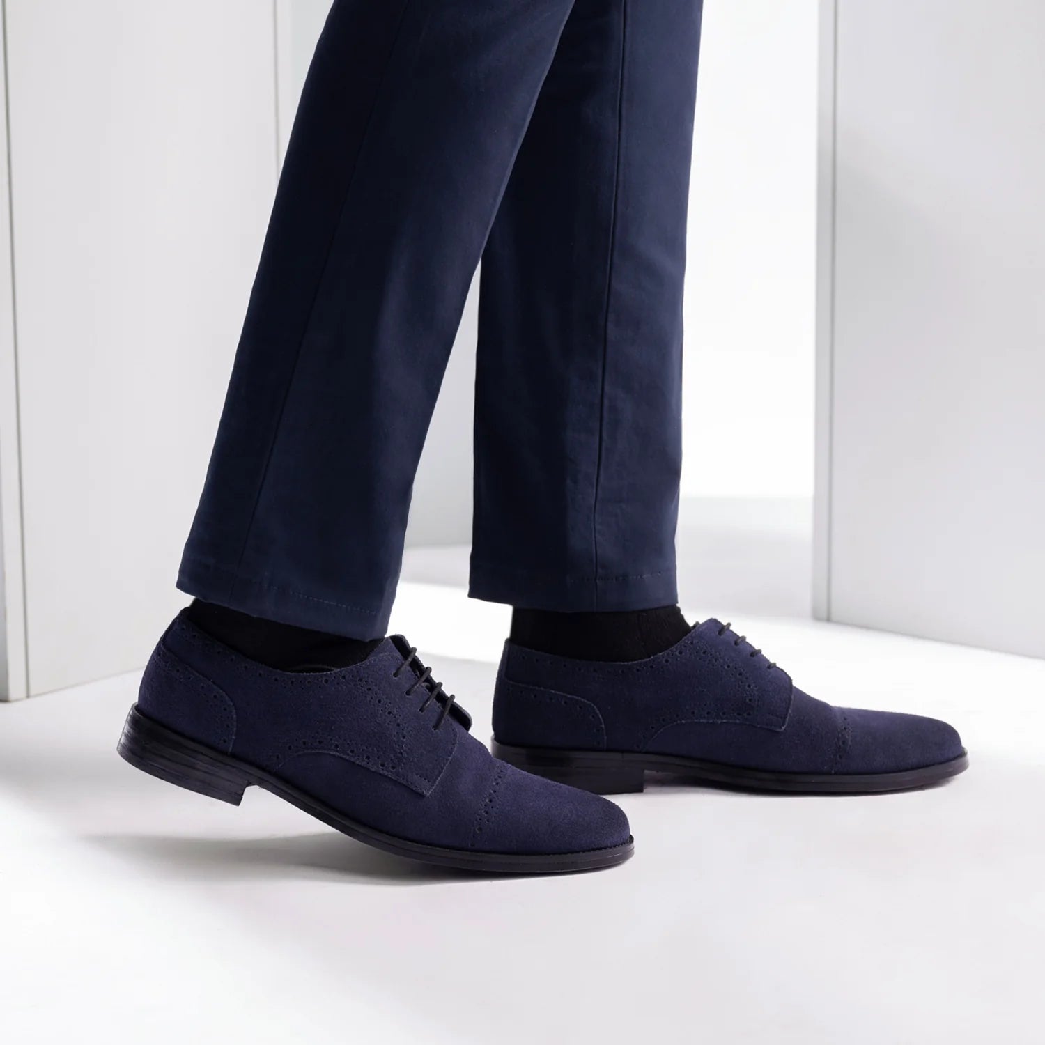 Dirk Brogues Derby Blue Suede Leather Shoes - StudGuard by Dash Racegear - men Leather Shoes view 7
