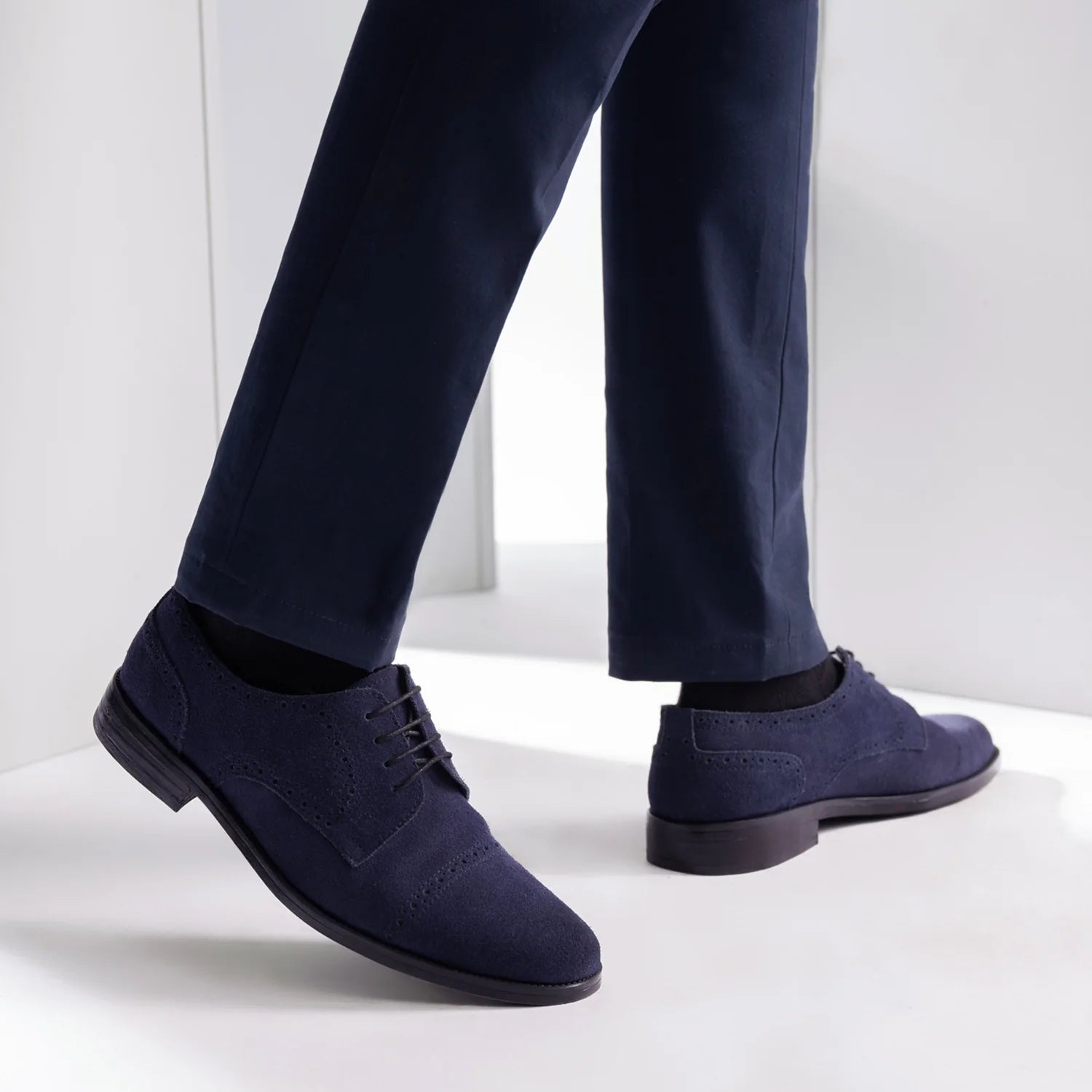 Dirk Brogues Derby Blue Suede Leather Shoes - StudGuard by Dash Racegear - men Leather Shoes view 8