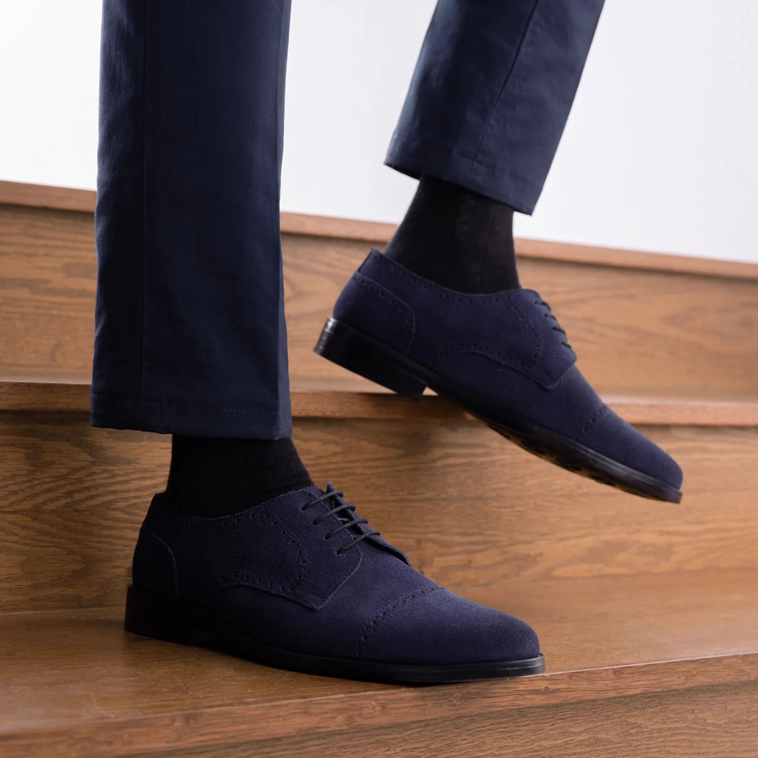 Dirk Brogues Derby Blue Suede Leather Shoes - StudGuard by Dash Racegear - men Leather Shoes view 9