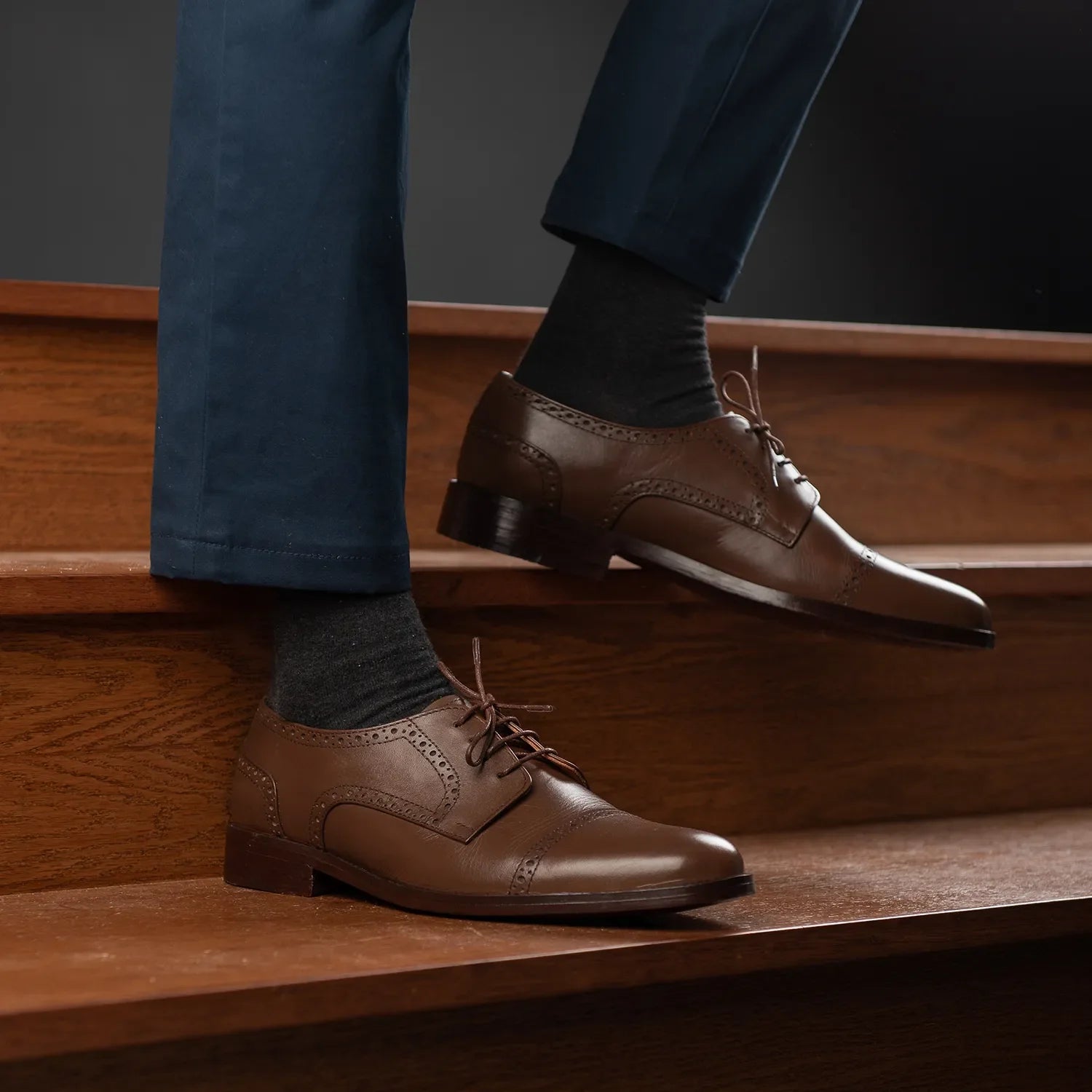 Dirk Brogues Derby Brown Leather Shoes by Dash Racegear - men Leather Shoes view 9
