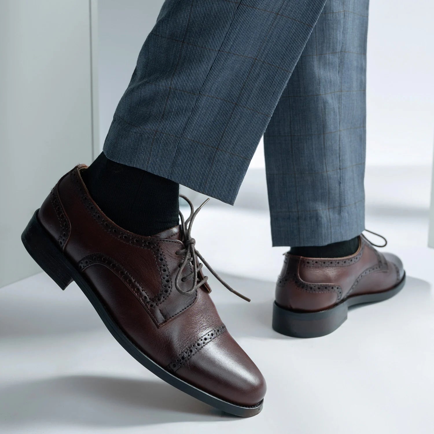 Dirk Brogues Derby Brown Leather Shoes - StudGuard by Dash Racegear - men Leather Shoes view 7