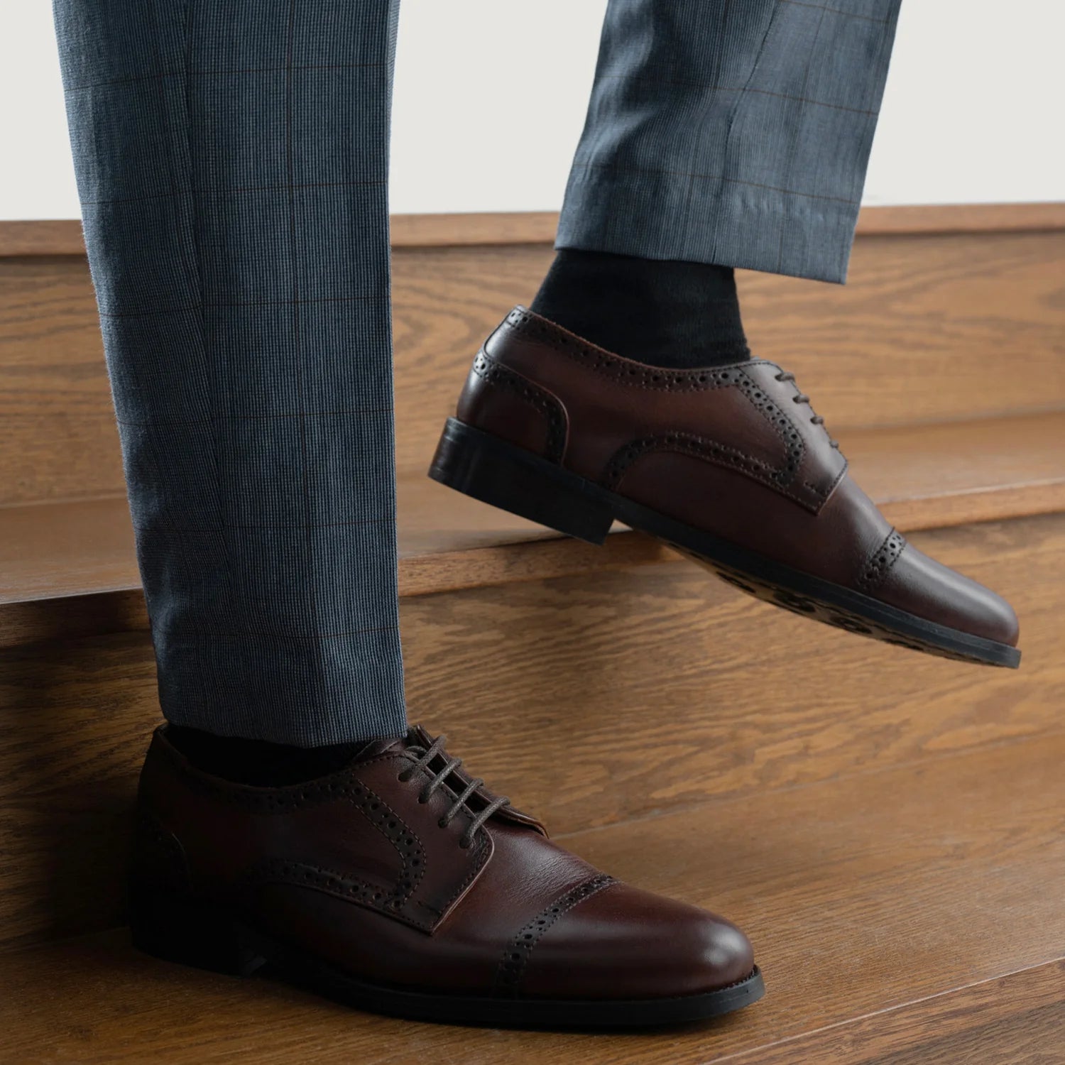 Dirk Brogues Derby Brown Leather Shoes - StudGuard by Dash Racegear - men Leather Shoes view 8