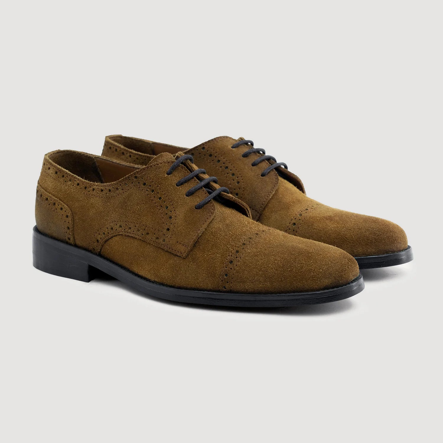 Dirk Brogues Derby Brown Suede Leather Shoes - StudGuard by Dash Racegear - men Leather Shoes view 1