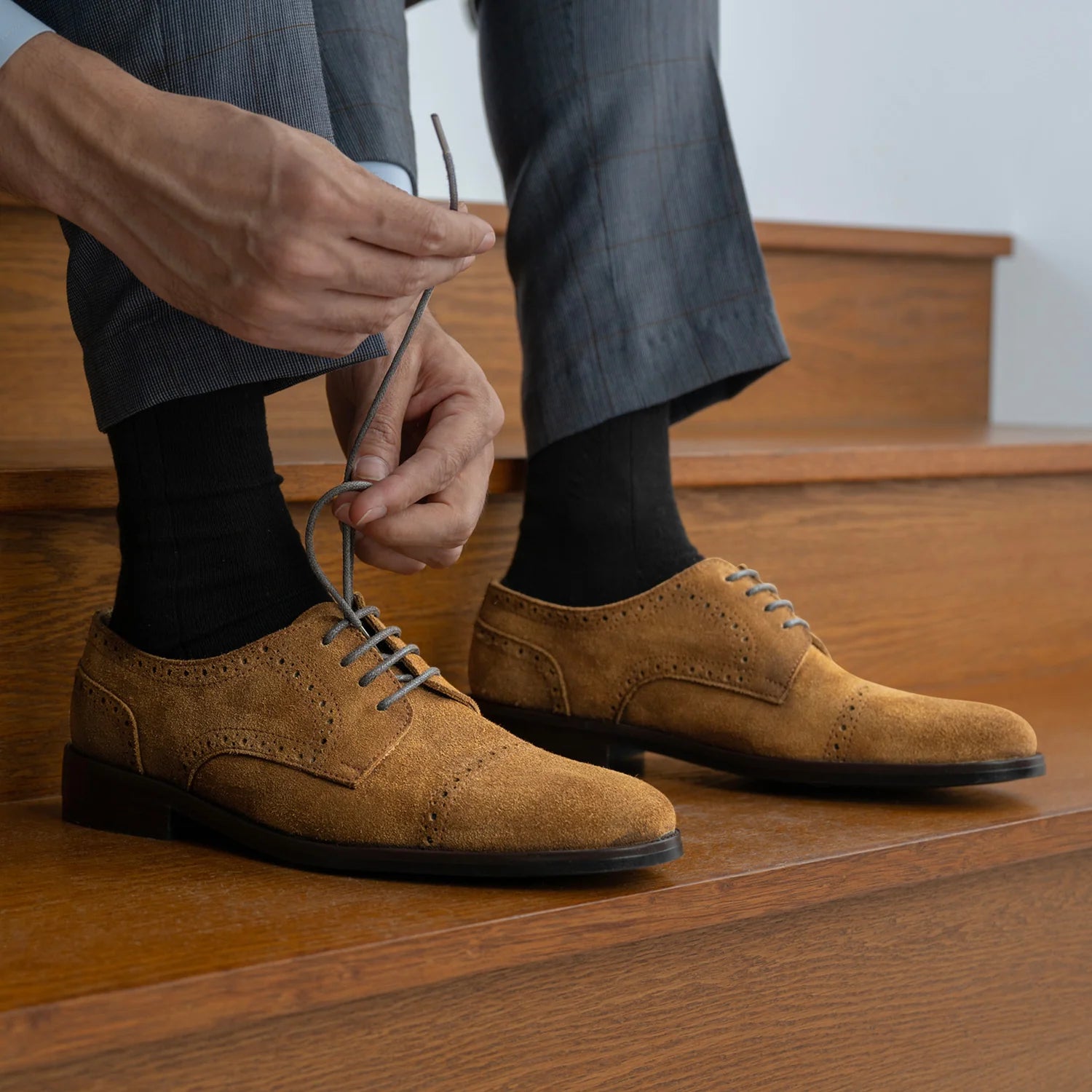 Dirk Brogues Derby Brown Suede Leather Shoes - StudGuard by Dash Racegear - men Leather Shoes view 10