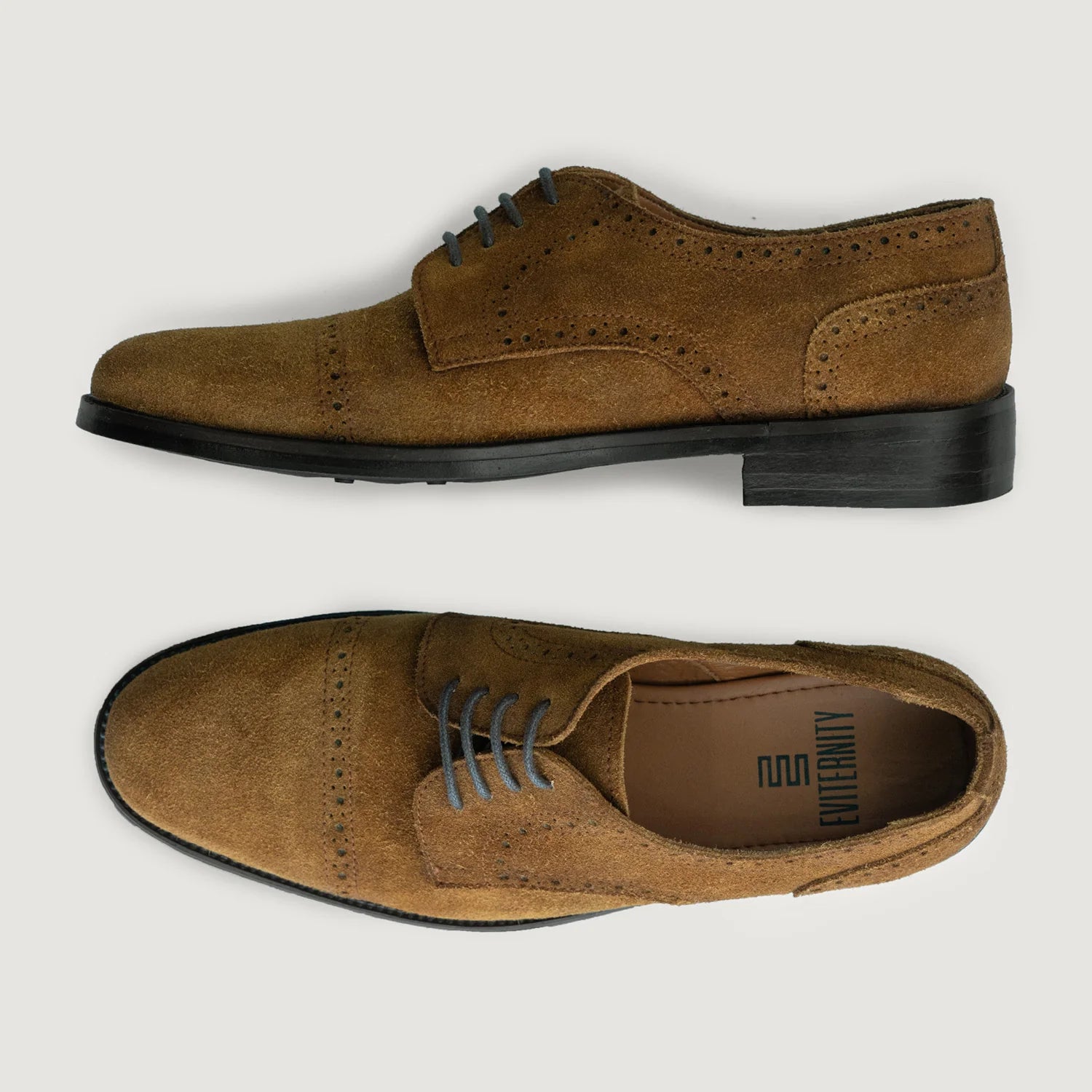 Dirk Brogues Derby Brown Suede Leather Shoes - StudGuard by Dash Racegear - men Leather Shoes view 3