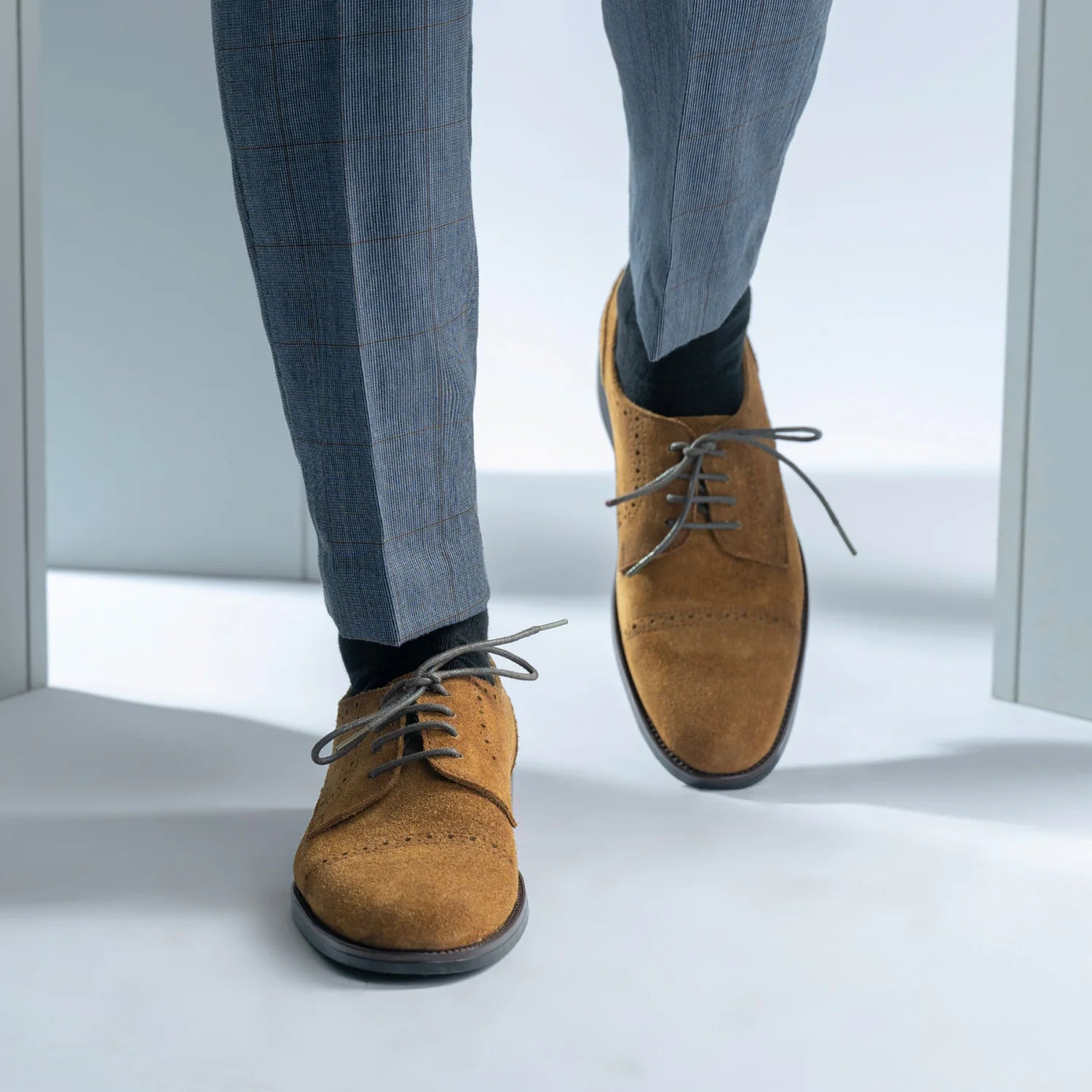 Dirk Brogues Derby Brown Suede Leather Shoes - StudGuard by Dash Racegear - men Leather Shoes view 5