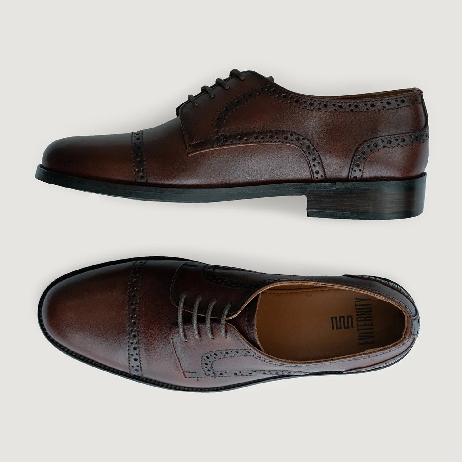 Dirk Brogues Derby Burnished Brown Leather Shoes by Dash Racegear - men Leather Shoes view 3