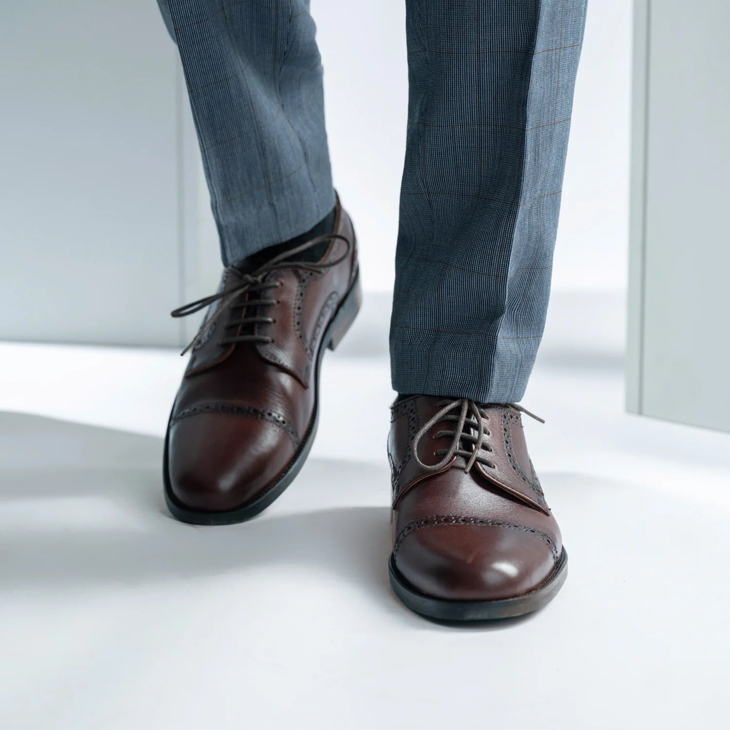 Dirk Brogues Derby Burnished Brown Leather Shoes by Dash Racegear - men Leather Shoes view 6