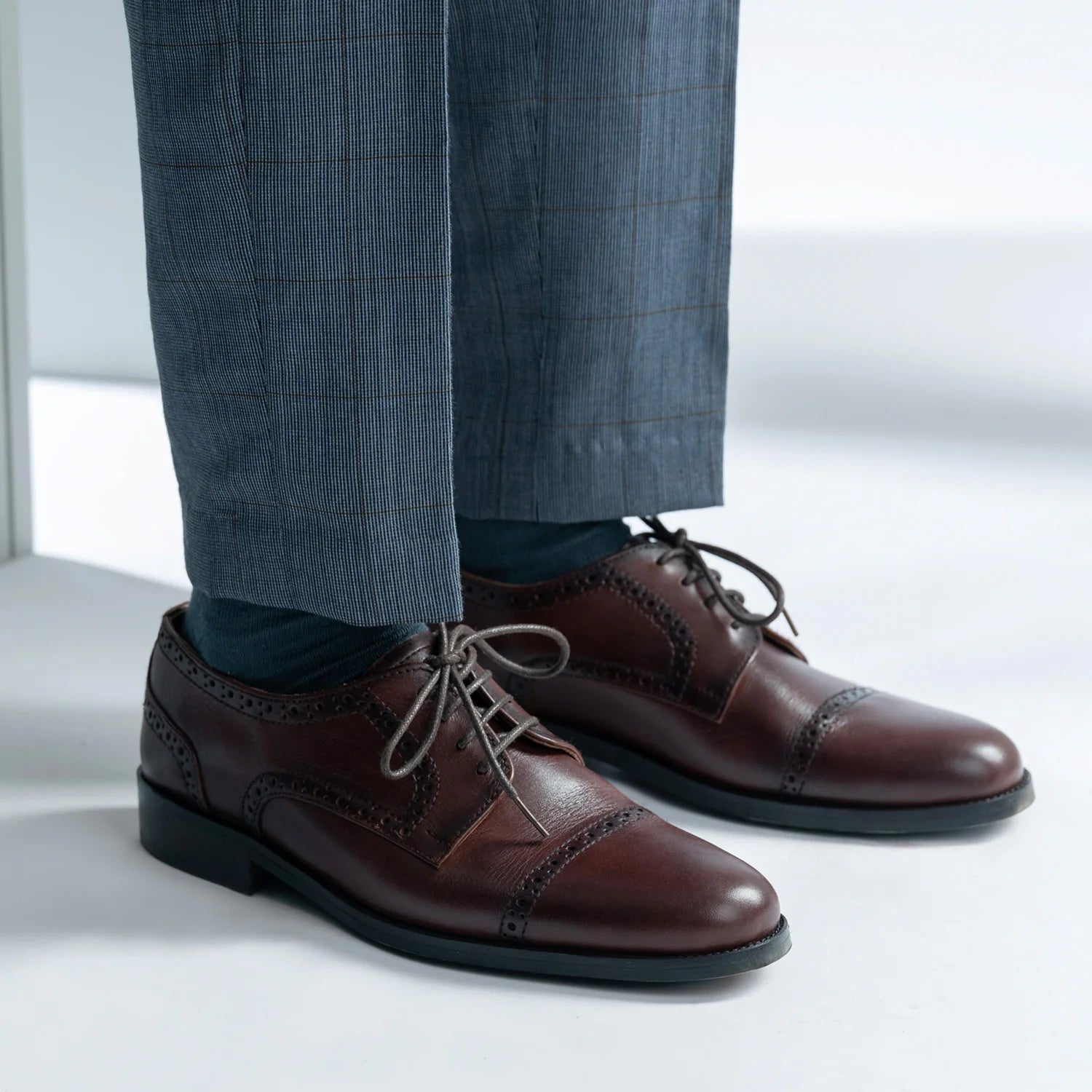 Dirk Brogues Derby Burnished Brown Leather Shoes by Dash Racegear - men Leather Shoes view 7