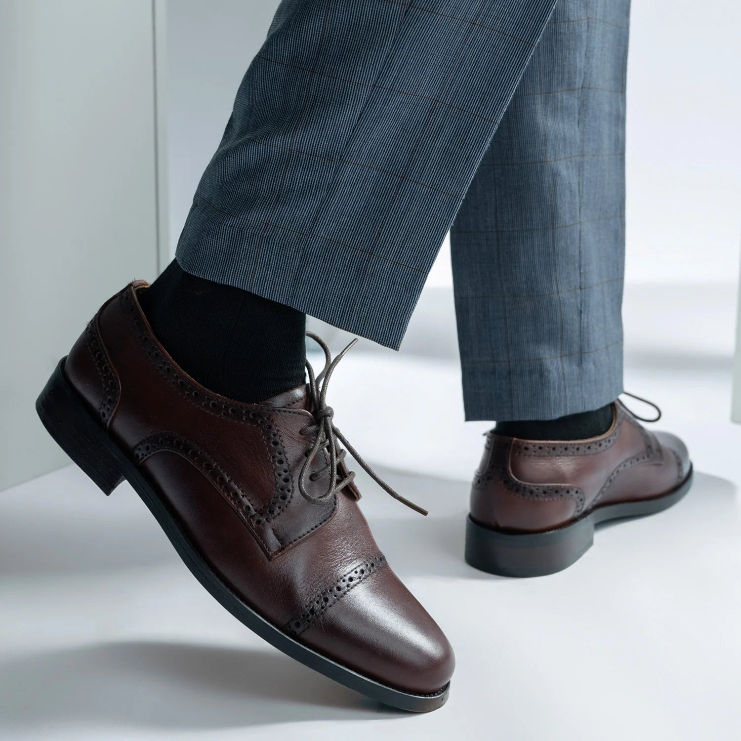 Dirk Brogues Derby Burnished Brown Leather Shoes by Dash Racegear - men Leather Shoes view 9