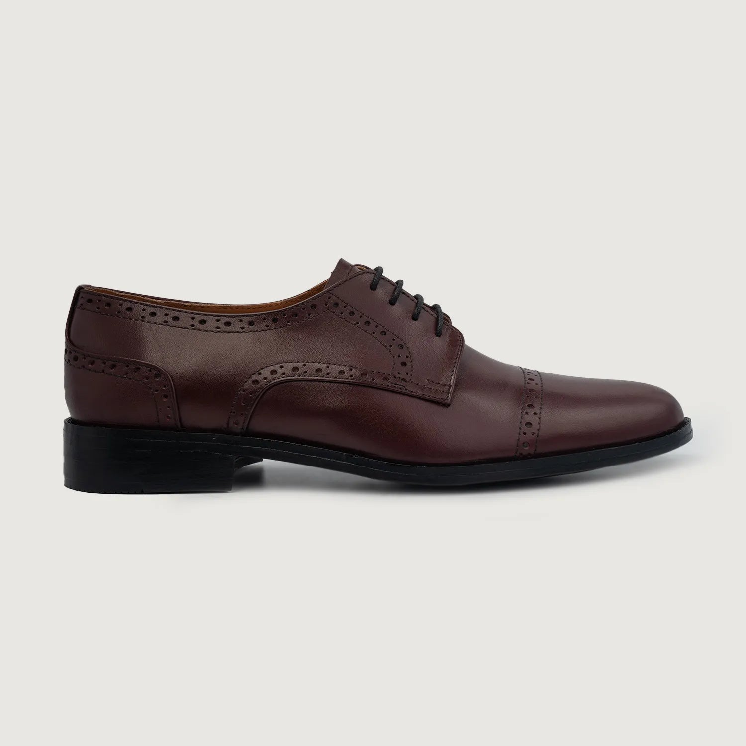 Dirk Brogues Derby Maroon Leather Shoes by Dash Racegear - men Leather Shoes view 2