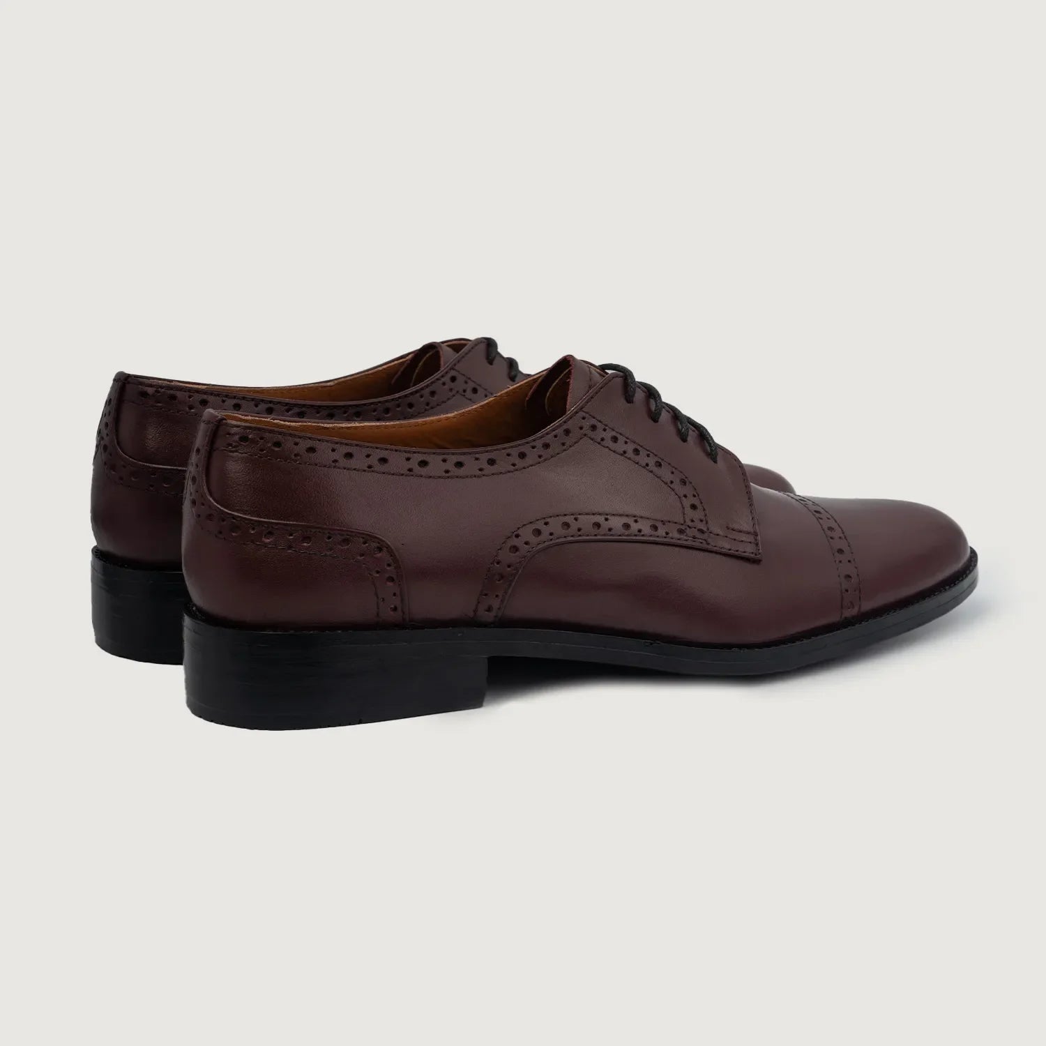 Dirk Brogues Derby Maroon Leather Shoes by Dash Racegear - men Leather Shoes view 4