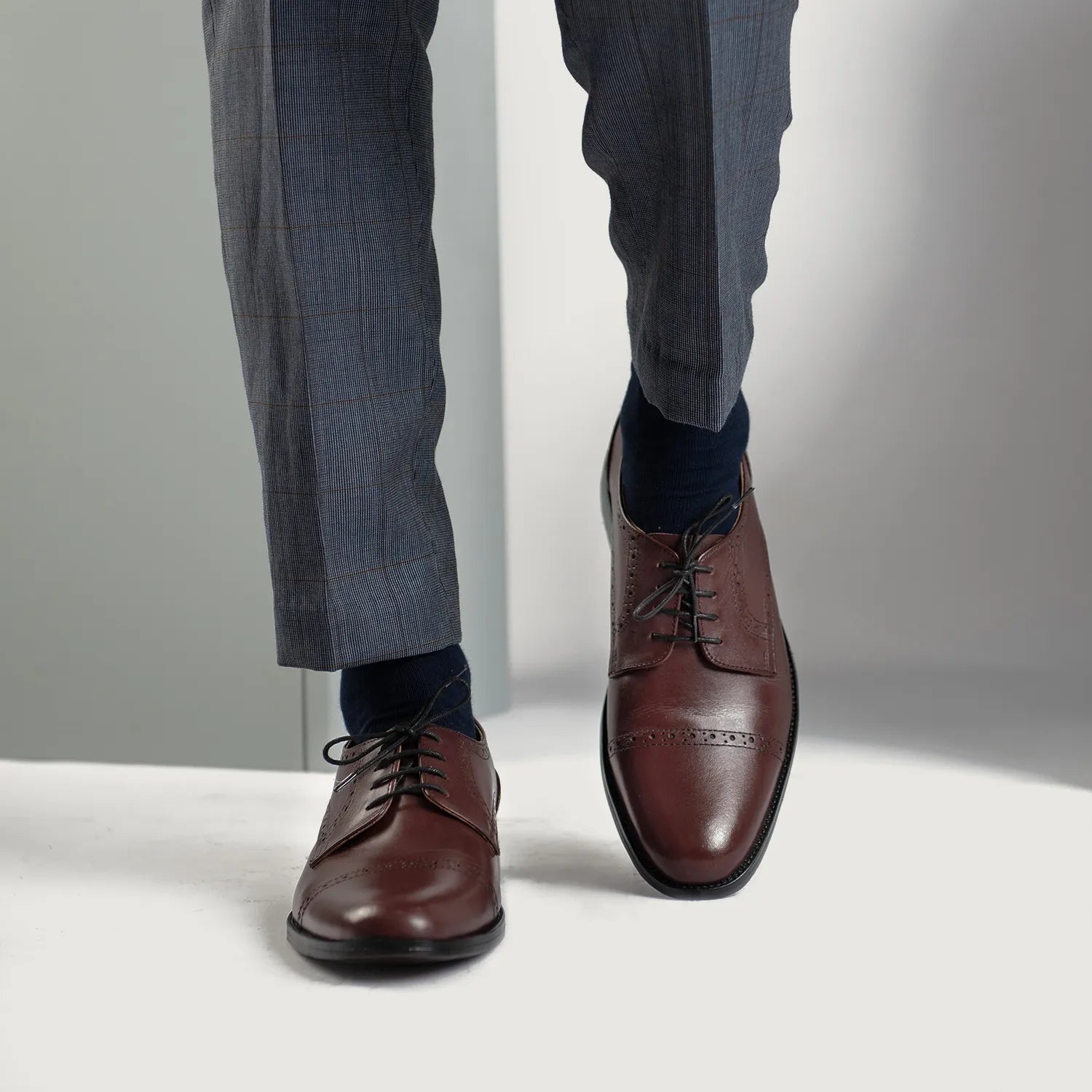 Dirk Brogues Derby Maroon Leather Shoes by Dash Racegear - men Leather Shoes view 7