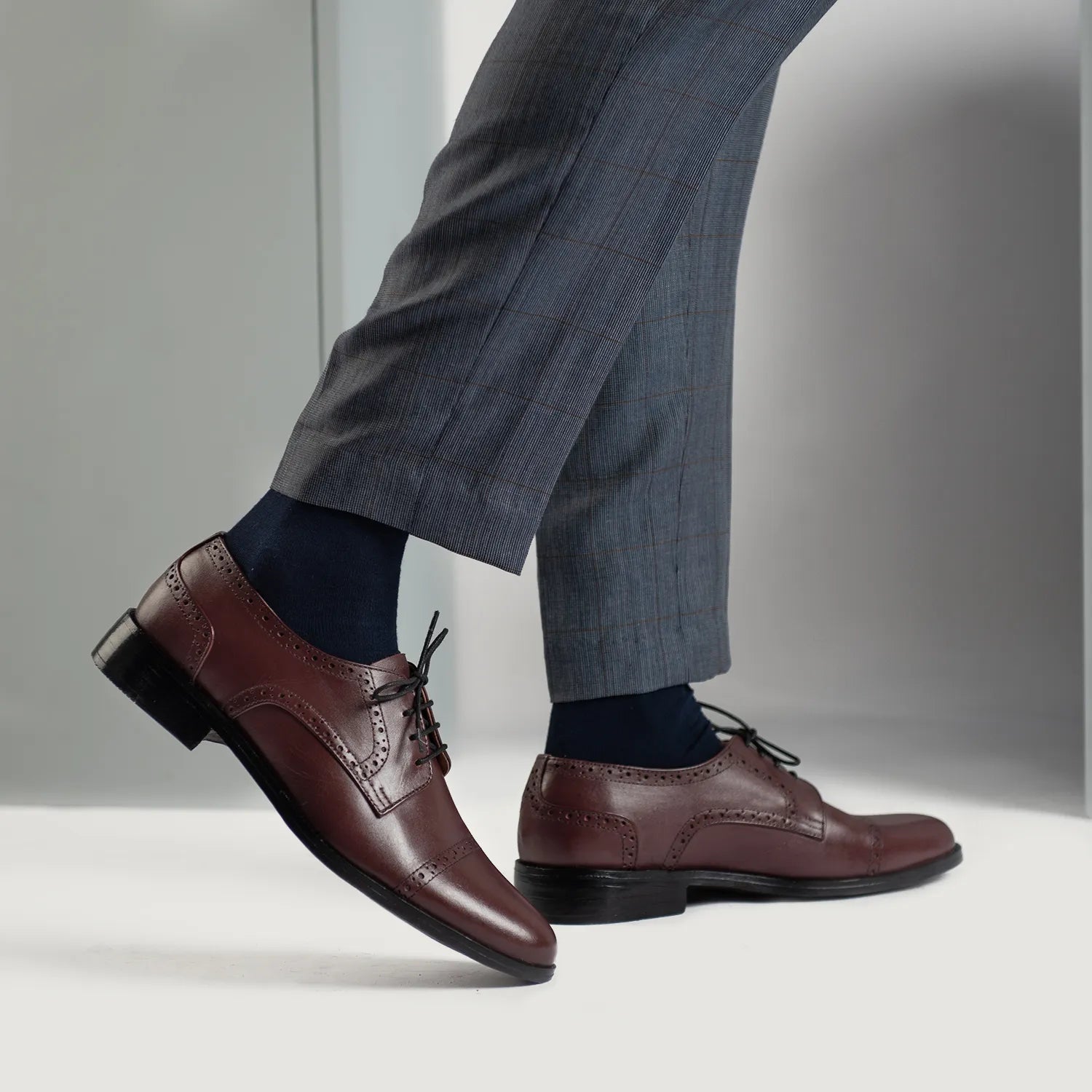 Dirk Brogues Derby Maroon Leather Shoes by Dash Racegear - men Leather Shoes view 8