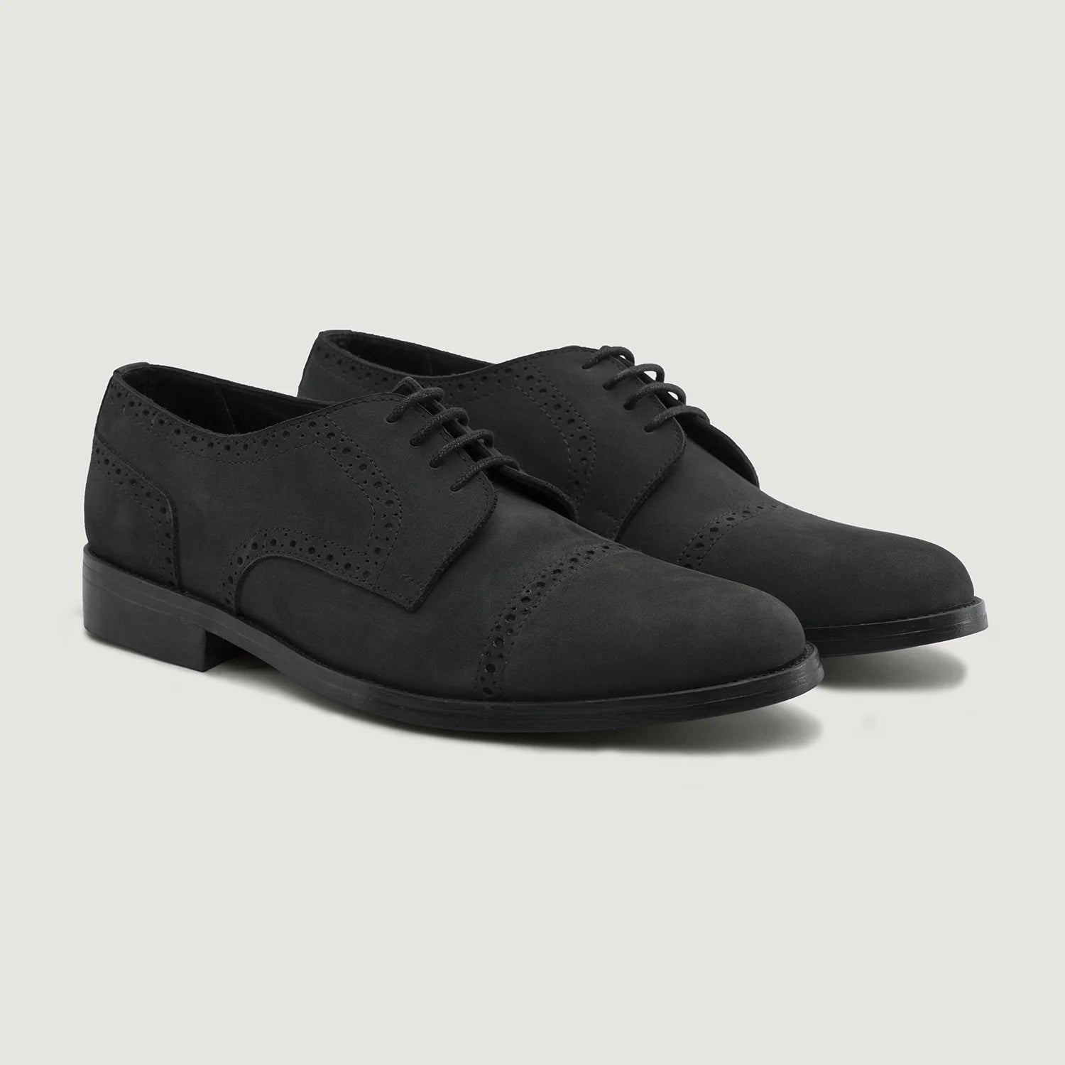Dirk Brogues Derby Matte Black Nubuck Leather Shoes - StudGuard by Dash Racegear - men Leather Shoes view 1