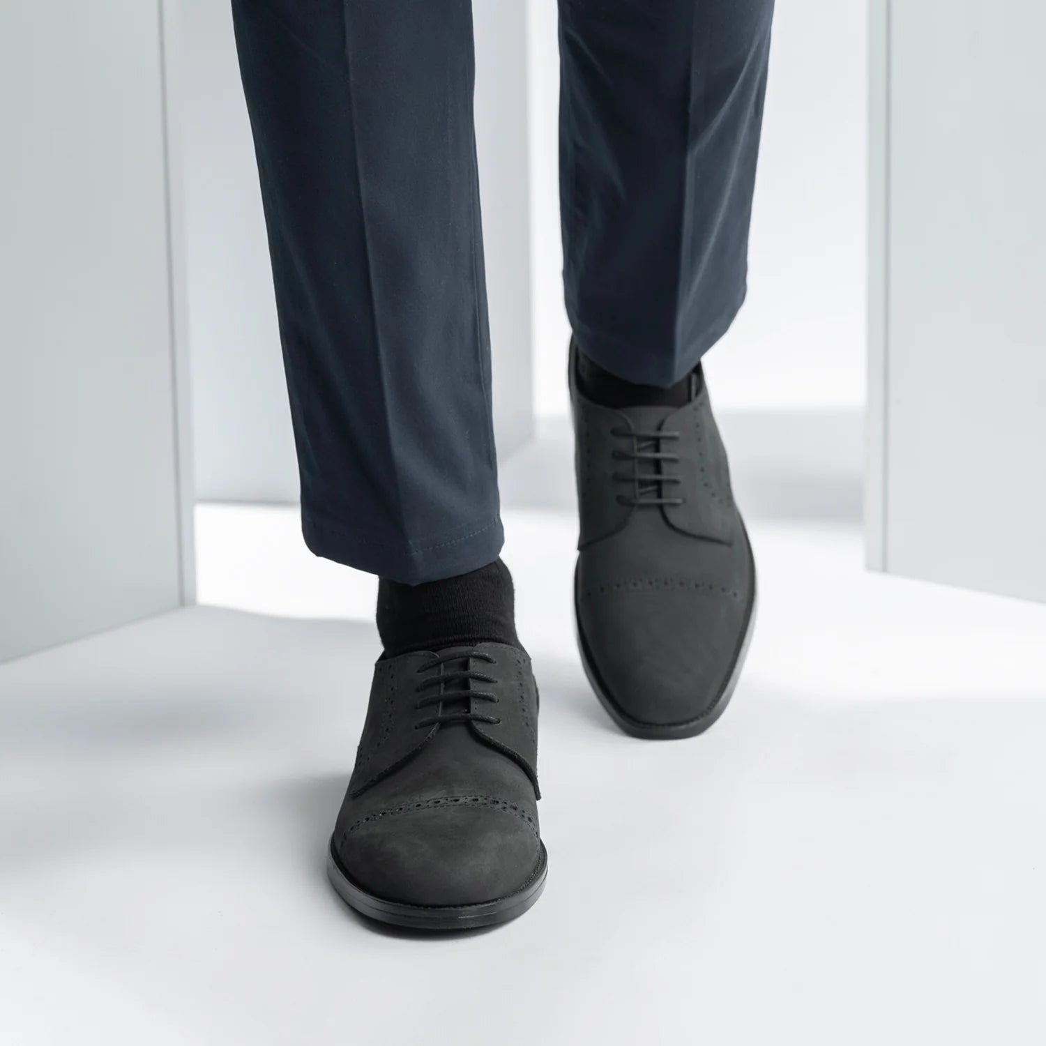 Dirk Brogues Derby Matte Black Nubuck Leather Shoes - StudGuard by Dash Racegear - men Leather Shoes view 6
