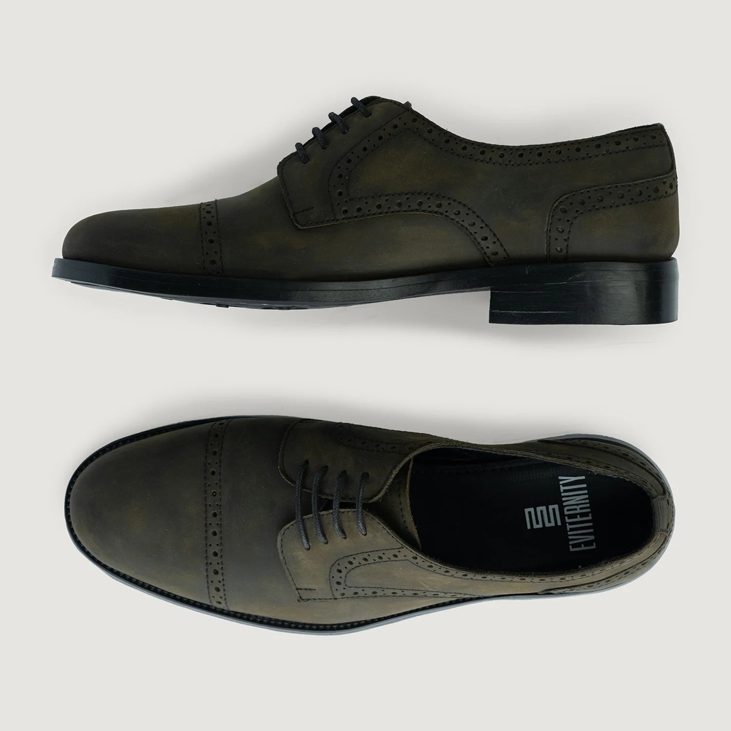 Dirk Brogues Derby Olive Oil Pullup Leather Shoes - StudGuard by Dash Racegear - men Leather Shoes view 3