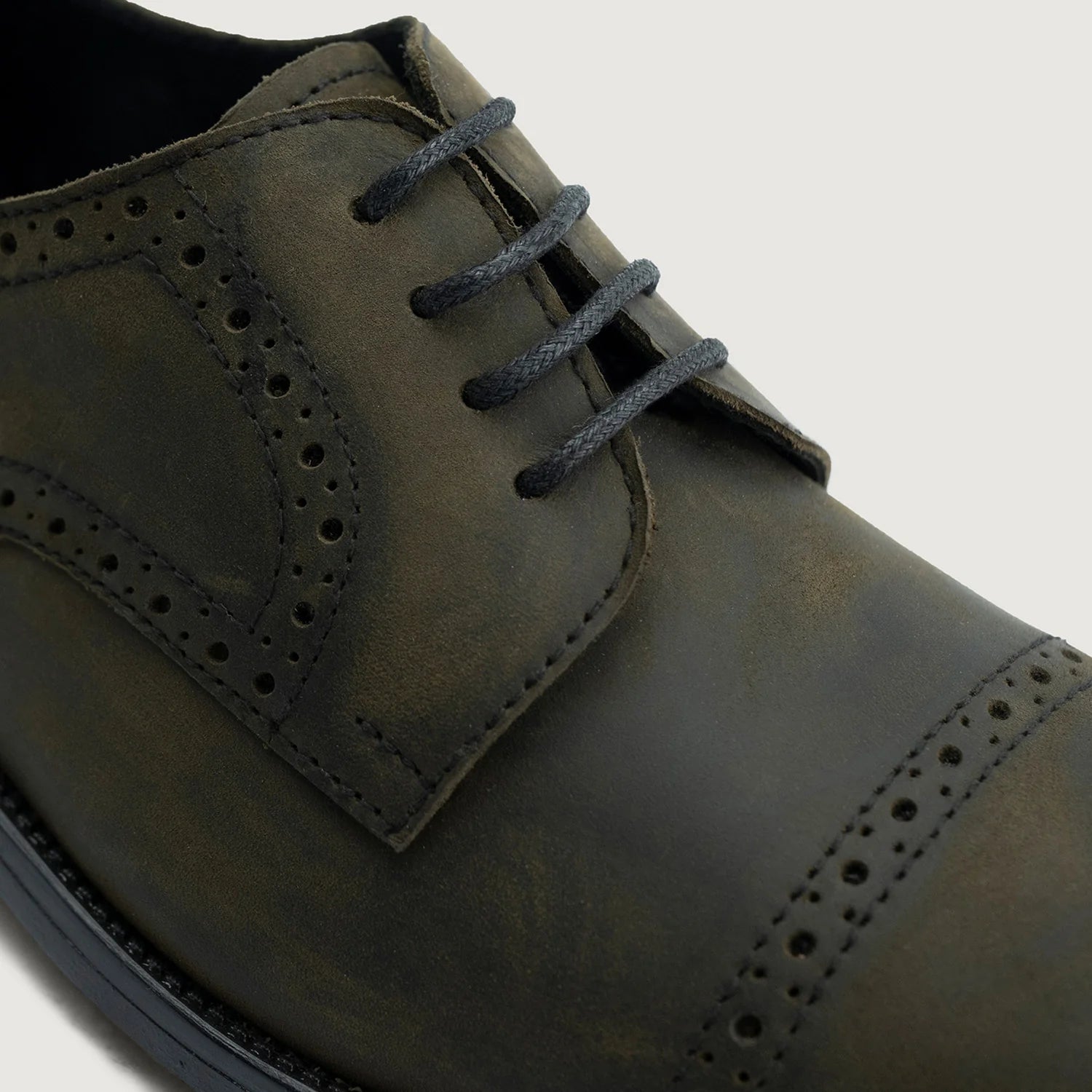Dirk Brogues Derby Olive Oil Pullup Leather Shoes - StudGuard by Dash Racegear - men Leather Shoes view 5