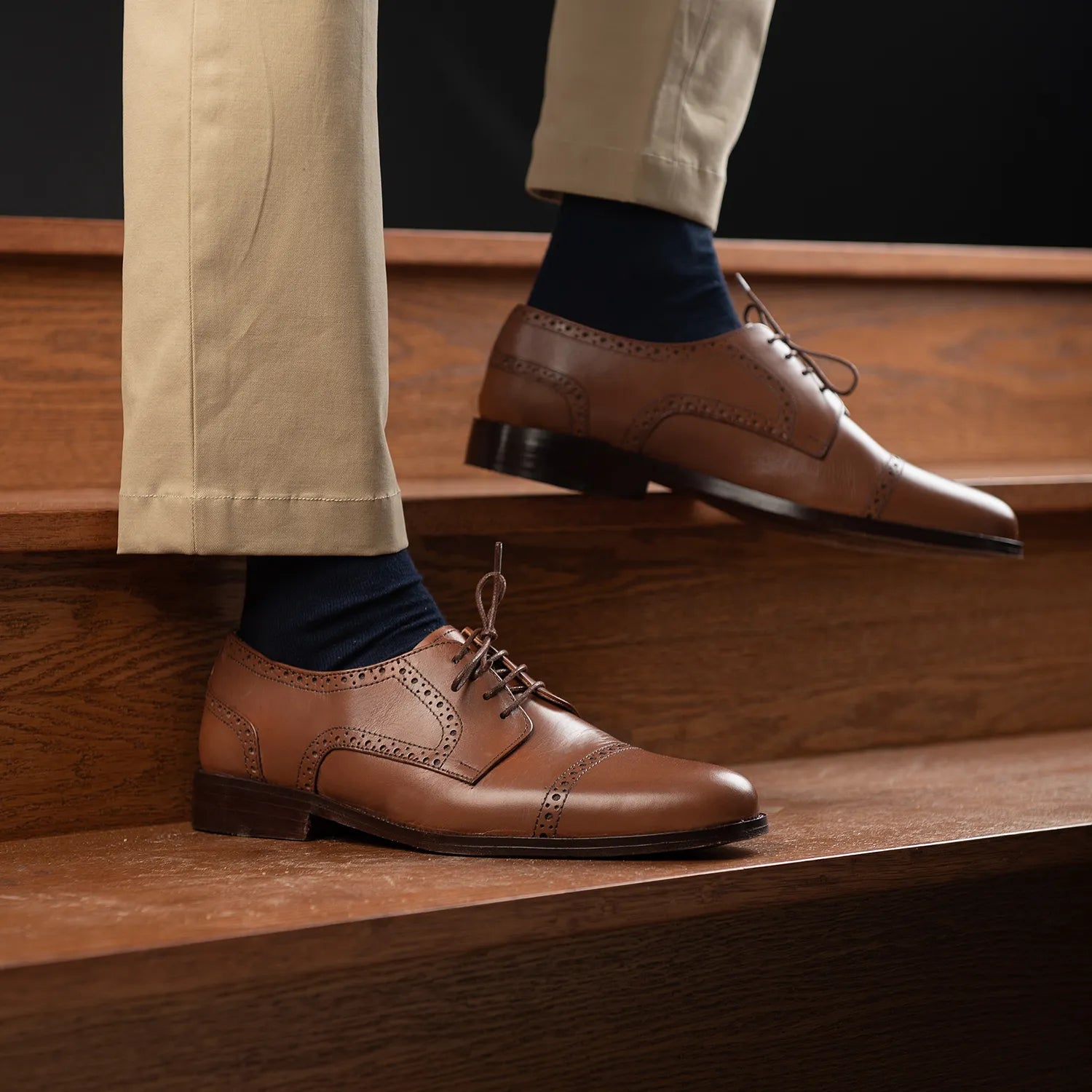Dirk Brogues Derby Tan Leather Shoes by Dash Racegear - men Leather Shoes view 10