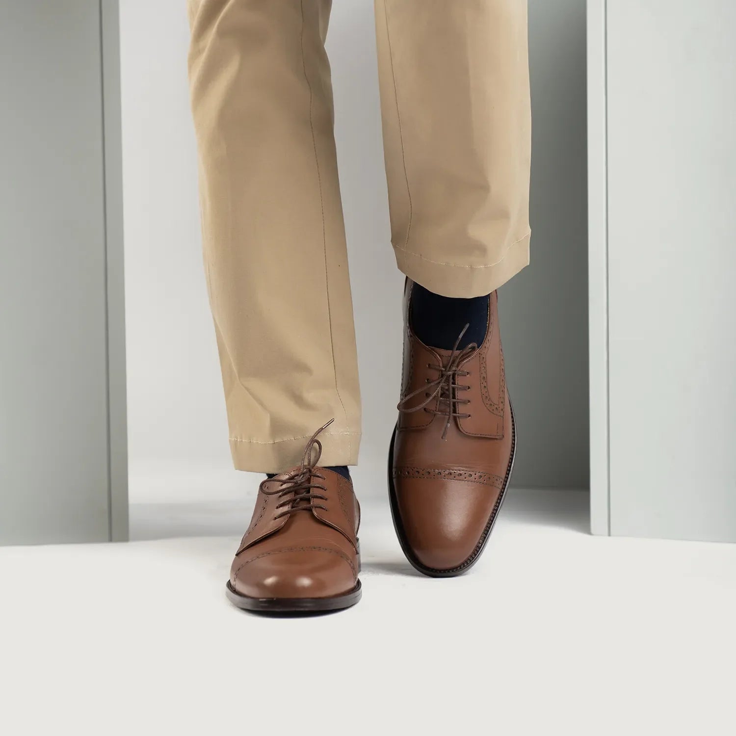 Dirk Brogues Derby Tan Leather Shoes by Dash Racegear - men Leather Shoes view 7
