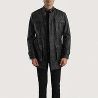 Dolf Black Leather Jacket by Dash Racegear - men Jacket view 1