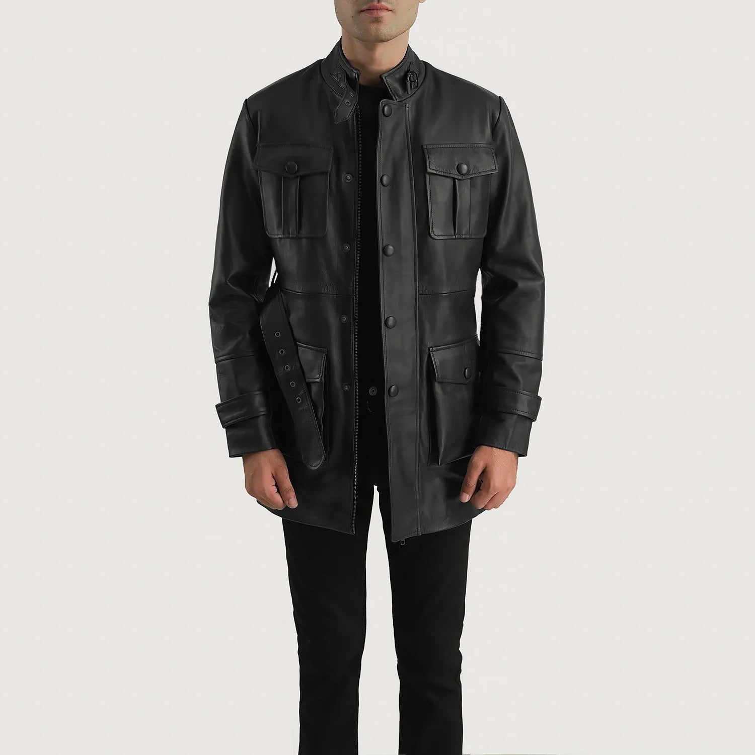 Dolf Black Leather Jacket by Dash Racegear - men Jacket view 1